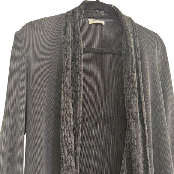 Armani Collezioni Womens Black Lace Stretch Fine Pleats Lapel Collar Cardigan S - Picture 3 of 7